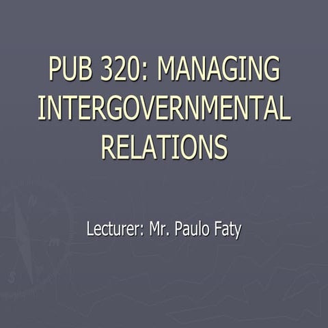 INTERGOVERNMENTAL RELATIONS