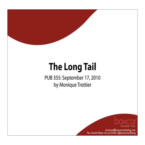 SFU Pub355: Chris Anderson's The Long Tail and How It Affects Book Publishing