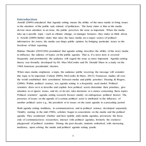 media agenda setting 