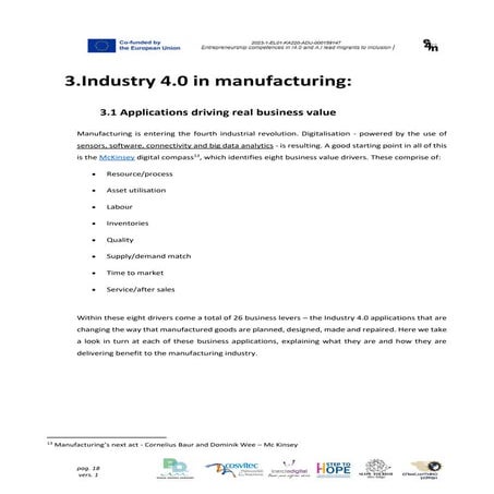 APPLICATION OF INDUSTRY 4.0 IN MANIFACTURING