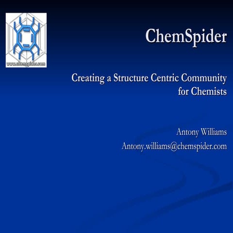 Presentation of ChemSPider at PubChem Public Meeting