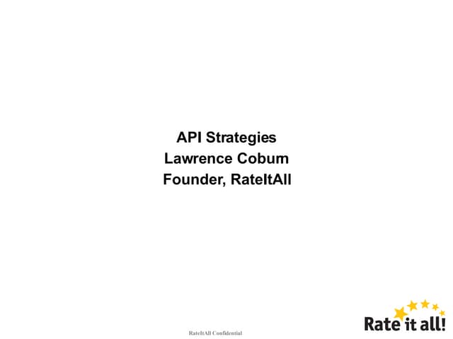API Strategy Presentation