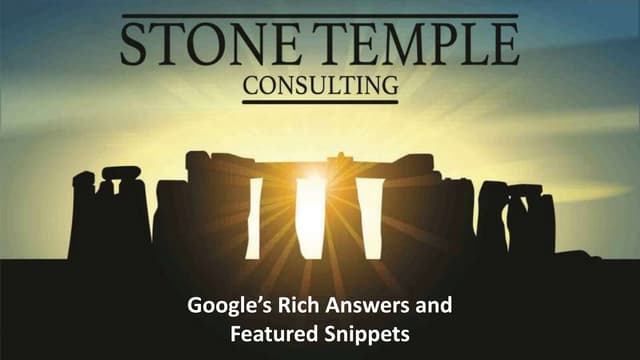 Google Rich Answers and Featured Snippets In Search - Pubcon Austin 2016 
