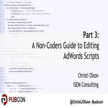 PubCon Last Vegas 2015 - Editing AdWords Scripts