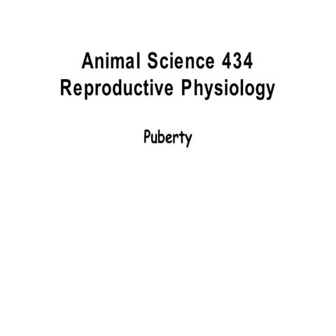 Puberty in Domestic Animals - Dr. John J. Parrish