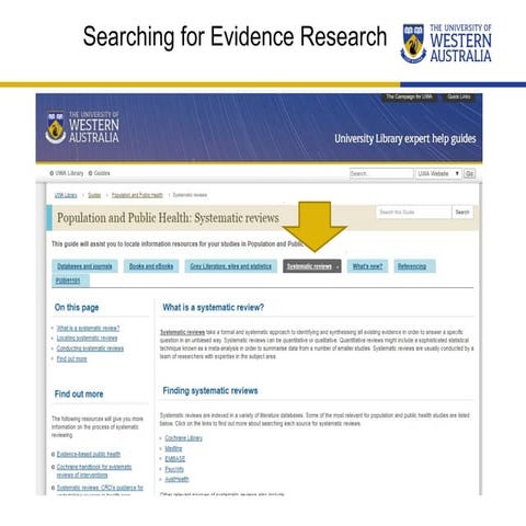 Finding empirical evidence: E searching,evaluating evidence 