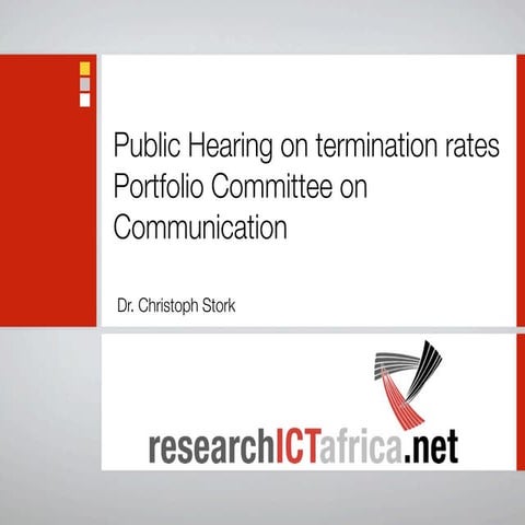 Public Hearing On Termination Rates Portfolio Comittee On Communications