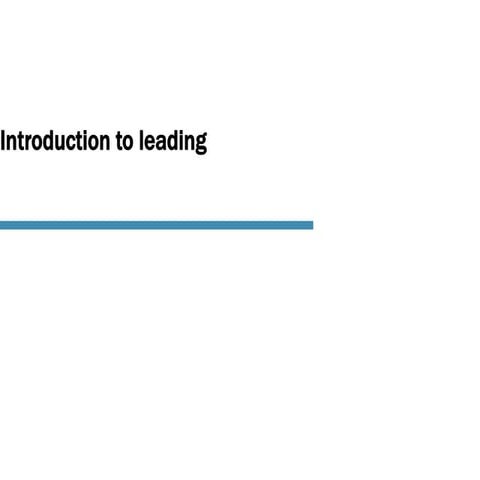 introduction to leading and management