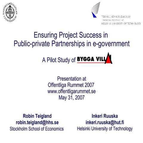 Public Private Partnerships In Egovernment