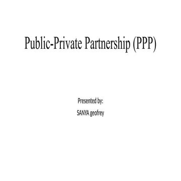 Public private partnership | PPTX