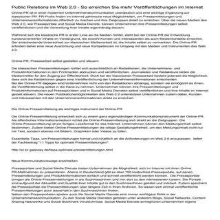 Public Relations im Web 2.0 - So er...