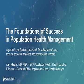 The Foundations of Success in Population Health Management