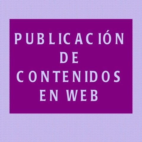 Publicación de contenidos en web