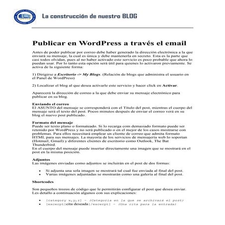 Publicacion post por email