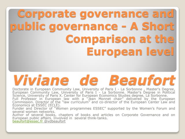Public and Corporate Governance - A brief comparison
