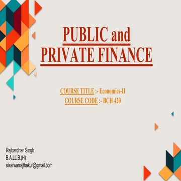 Public and private finance