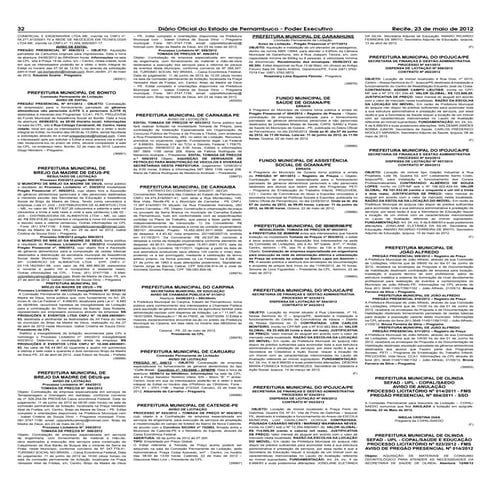 Publicação de edital no doe campo n catende