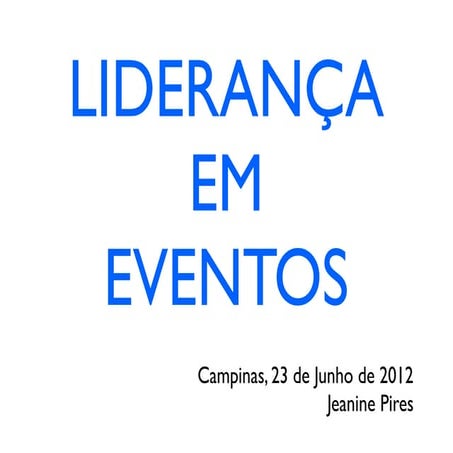  Líderes em eventos 