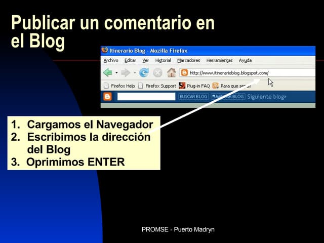 Publicar comentarios en un Blog