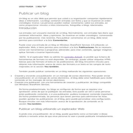 PASOS PARA PUBLICAR UN BLOG