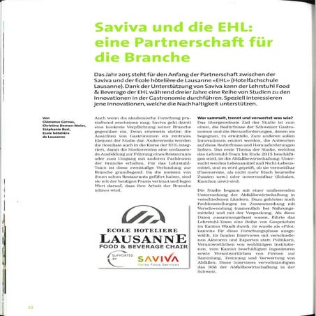 Saviva and F&B Chair at Ecole hôtelière de Lausanne