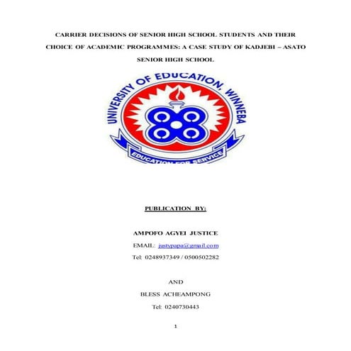 PUBLICATION BY AMPOFO AGYEI JUSTICE AND ACHEAMPONG BLESS 