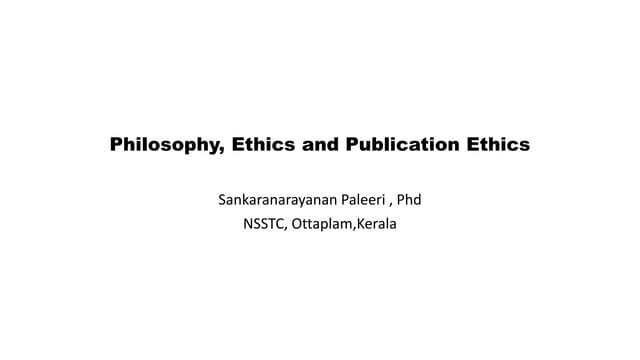 Philosophy of ethics and Publication ethics   