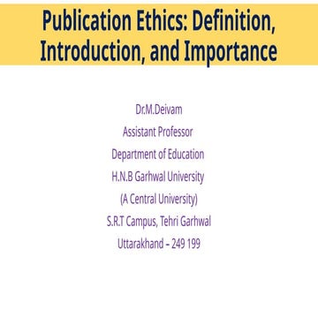Publication Ethics Definition Introduction and Importance
