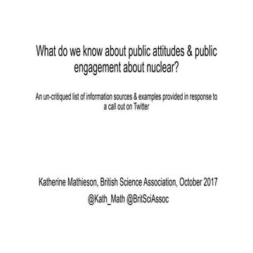 Publications on public attitudes and public engagement about nuclear oct 2017