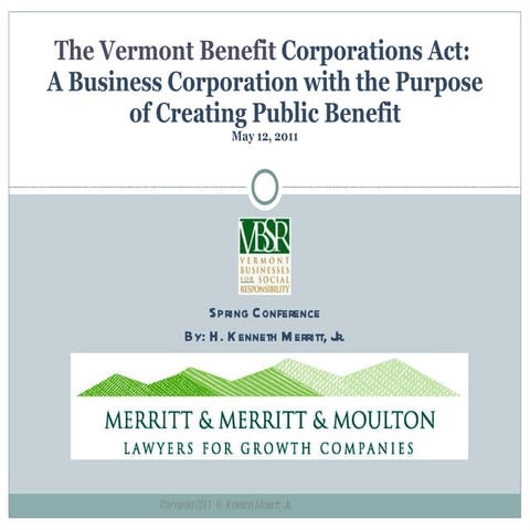 Public Benefit Corps in Vermont