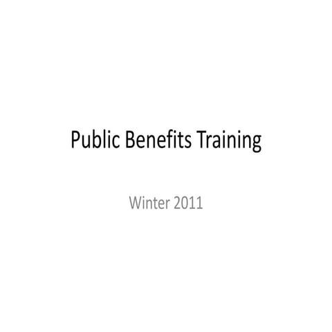 CDF Texas Public Benefits Training 2011