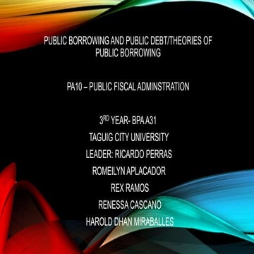 PUBLIC BORROWING AND PUBLIC DEBTS