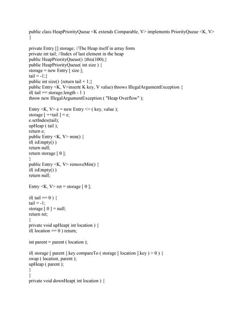 public class HeapPriorityQueue -K extends Comparable- V- implements Pr (1).docx