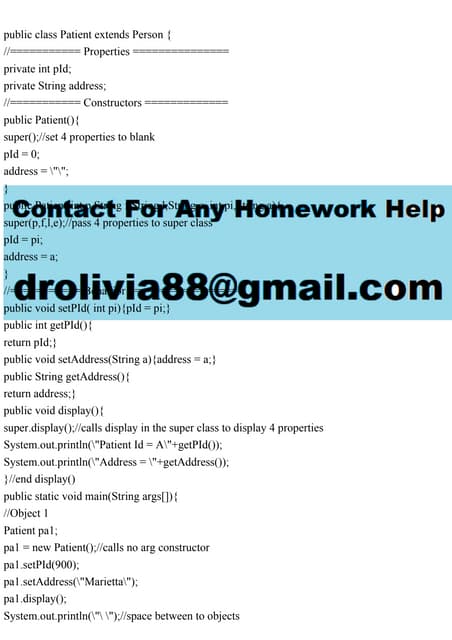 public class Patient extends Person {=========== Properties ====.pdf