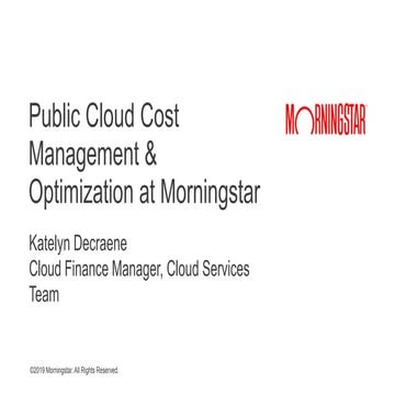 Cost Star Ratings to score team's AWS optimization at Morningstar" - Katelyn ...