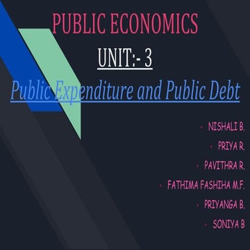 Public economics unit   3 public expenditure and public debt
