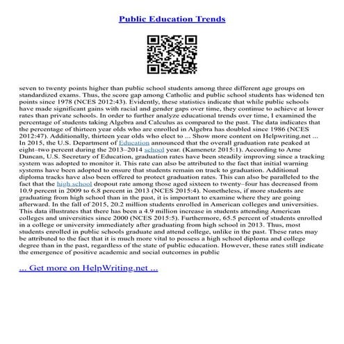 Public Education Trends
