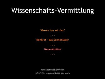 Wissenschaftsvermittlung