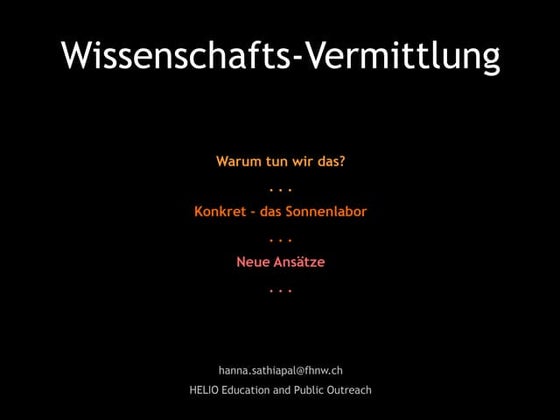 Wissenschaftsvermittlung
