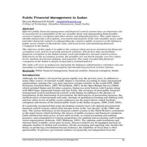 Public financial management in sudan | PDF