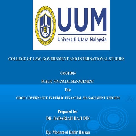 Public Financial Management Reform presentation | PPT