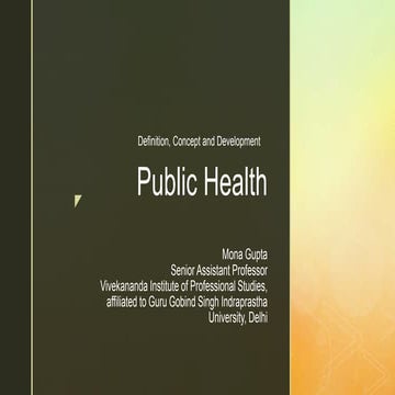 Public health: Definition & Concept