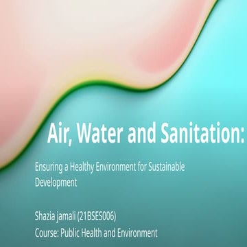 Public Health and Environment, lecture,1 | PPTX