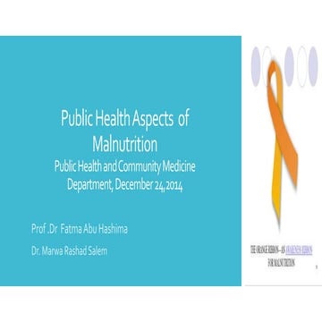 Public health importance of malnutrition