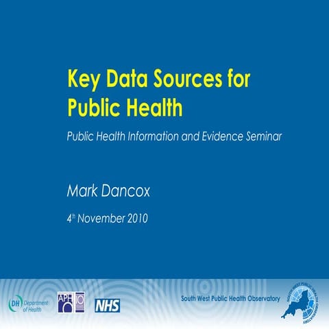 Public Health Key Data Sources