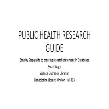 Public health research guide update