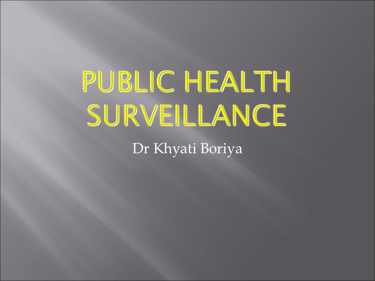 Public health surveillance