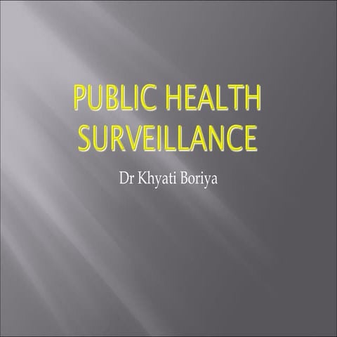 Public health surveillance