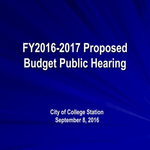 Public Hearing on Proposed FY17 Budget