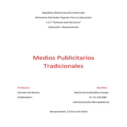 Medios Publicitarios Tradicionales 